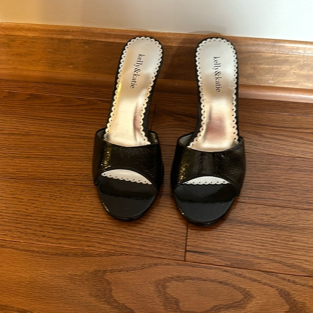 Kelly & Katie “Barbie” Black Mule Heels